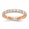 14k Rose Gold 3 carat Lab Grown Diamond VS/SI+ G+ Complete Size 7 Shared Prong Eternity Band
