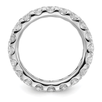 14k White Gold 3 carat Lab Grown Diamond VS/SI+ G+ Complete Size 5 Shared Prong Eternity Band