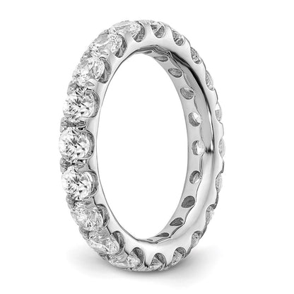 14k White Gold 3 carat Lab Grown Diamond VS/SI+ G+ Complete Size 5 Shared Prong Eternity Band