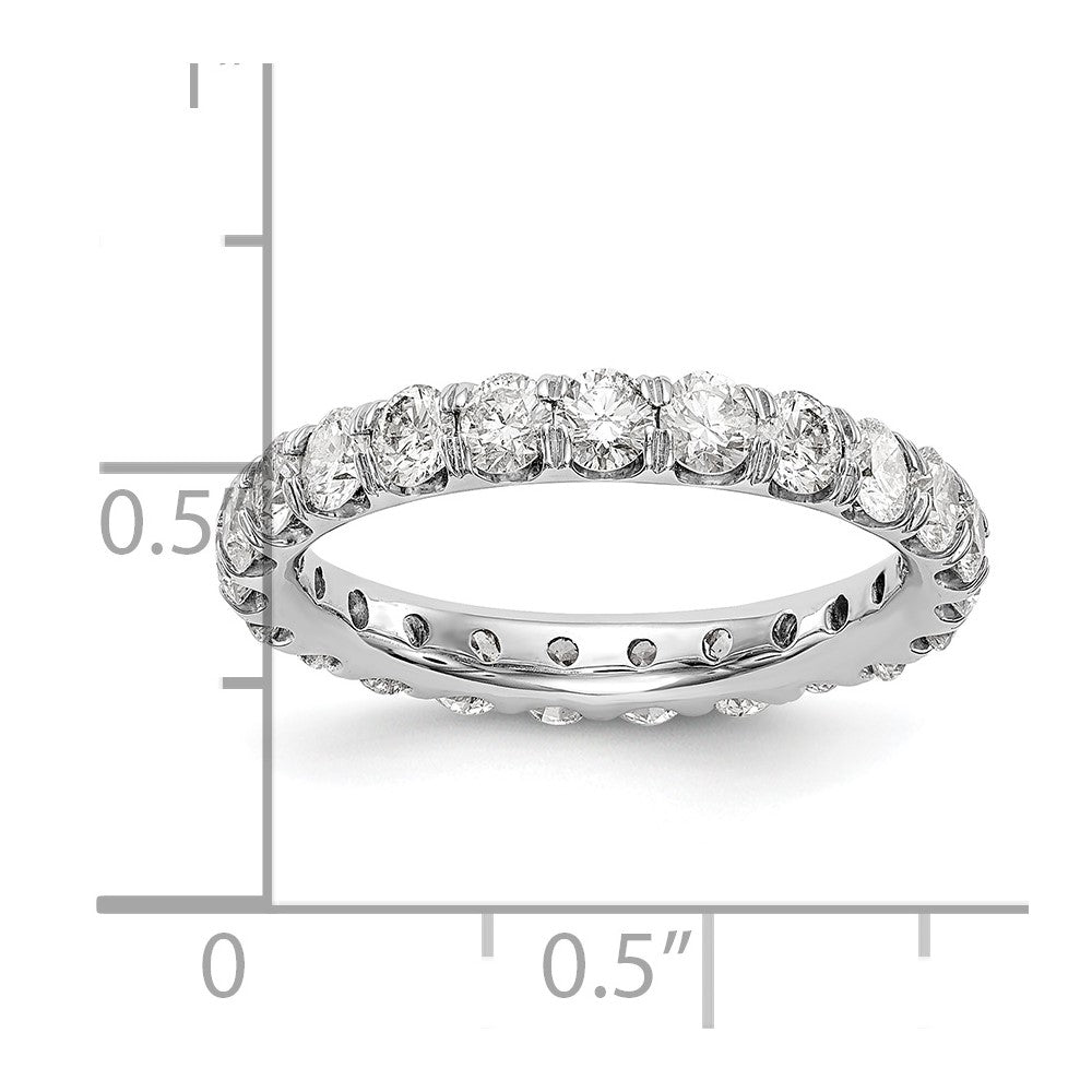 14k White Gold 3 carat Lab Grown Diamond VS/SI+ G+ Complete Size 5 Shared Prong Eternity Band