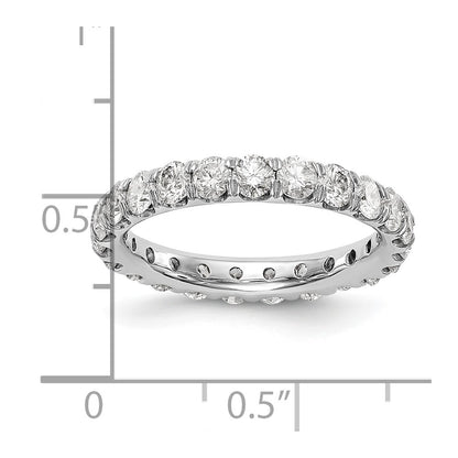 14k White Gold 3 carat Lab Grown Diamond VS/SI+ G+ Complete Size 8 Shared Prong Eternity Band