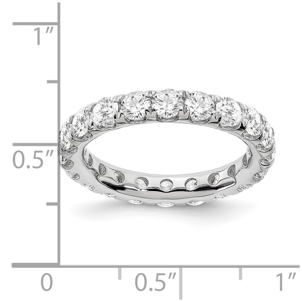 14k White Gold 3 carat Lab Grown Diamond VS/SI+ G+ Complete Size 6 Shared Prong Eternity Band