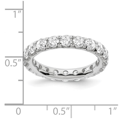 14k White Gold 3 carat Lab Grown Diamond VS/SI+ G+ Complete Size 6 Shared Prong Eternity Band