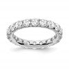 14k White Gold 3 carat Lab Grown Diamond VS/SI+ G+ Complete Size 8 Shared Prong Eternity Band