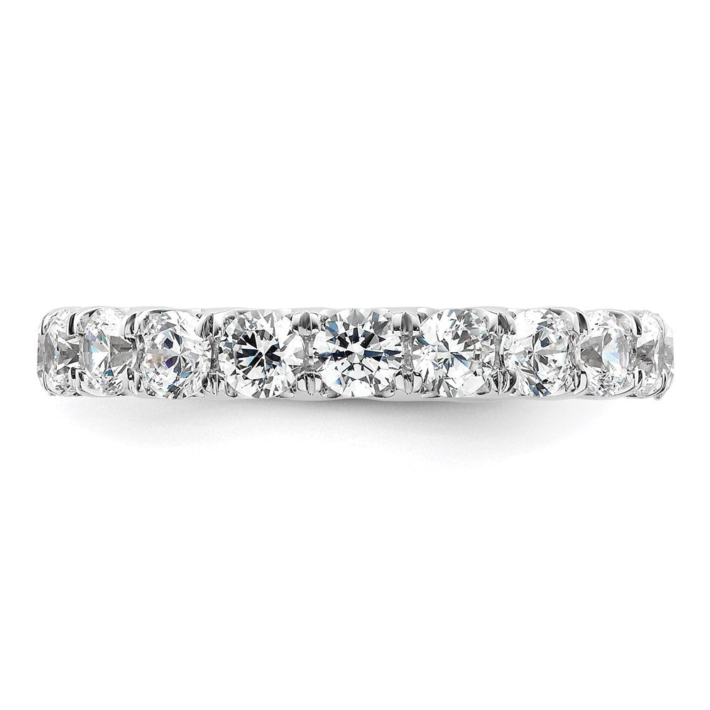 14k White Gold Polished Size 8 U-Shared Prong 3 carat Diamond Complete Eternity Band