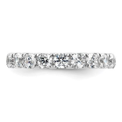 14k White Gold Polished Size 8 U-Shared Prong 3 carat Diamond Complete Eternity Band