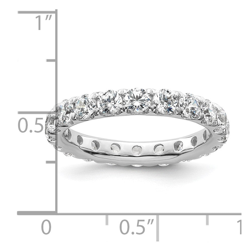 14k White Gold Polished Size 8 U-Shared Prong 3 carat Diamond Complete Eternity Band
