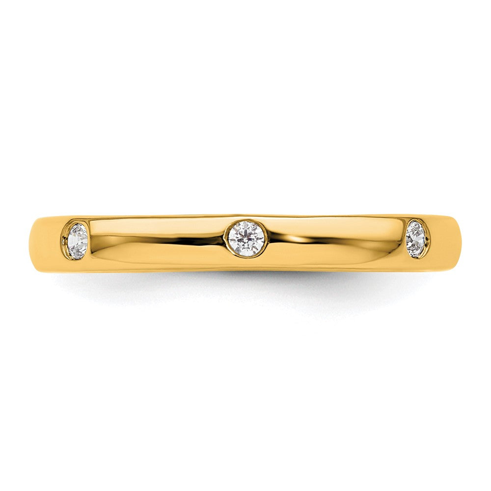 14k Polished Size 5 Bezel-set 1/10 carat Diamond Complete Eternity Band