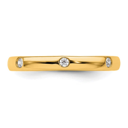 14k Polished Size 5 Bezel-set 1/10 carat Diamond Complete Eternity Band