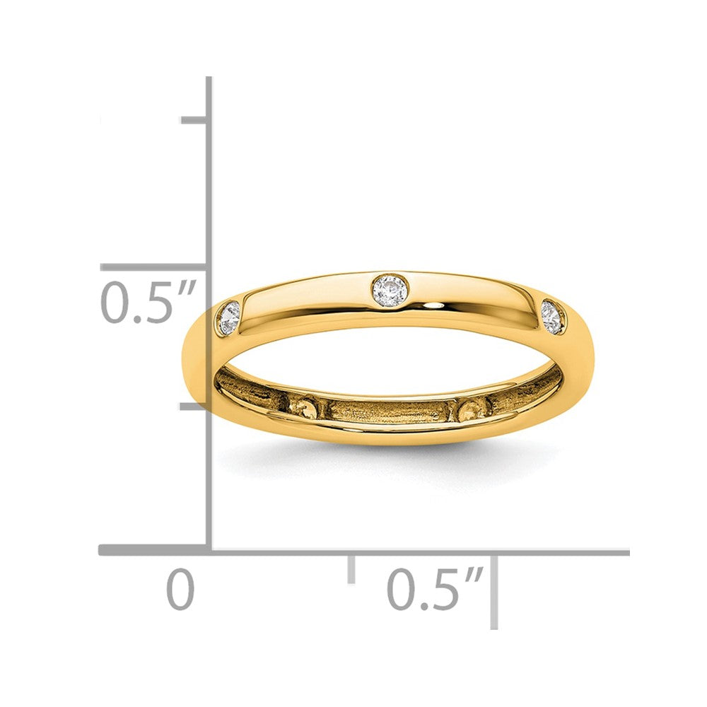 14k Polished Size 5.5 Bezel-set 1/10 carat Diamond Complete Eternity Band