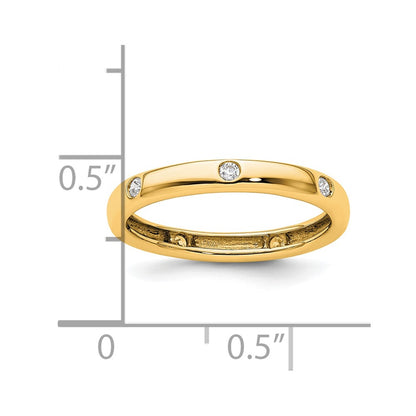 14k Polished Size 5.5 Bezel-set 1/10 carat Diamond Complete Eternity Band