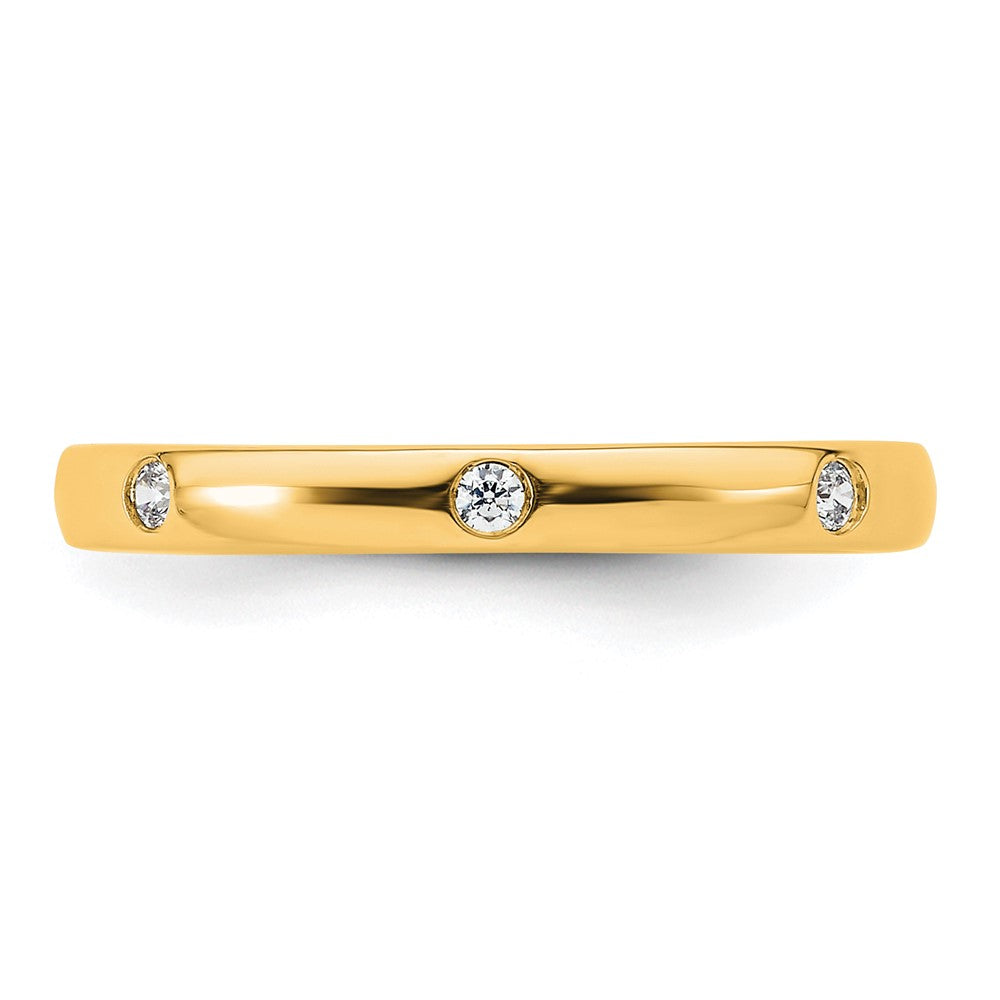 14k Polished Size 6 Bezel-set 1/10 carat Diamond Complete Eternity Band