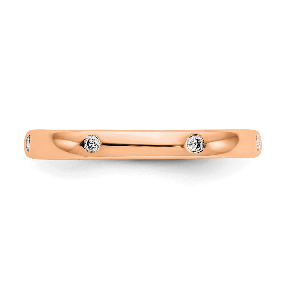 14k Rose Gold Polished Size 7 Bezel-set 1/10 carat Diamond Complete Eternity Band