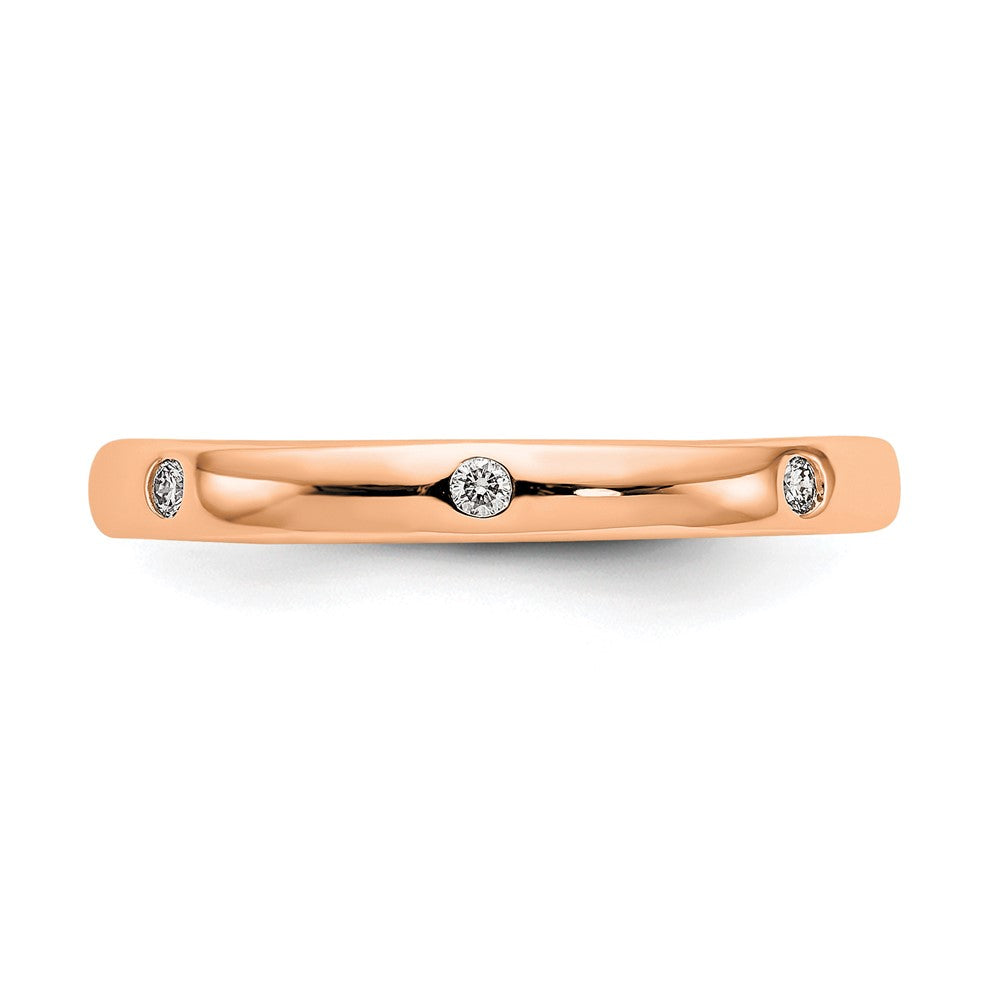 14k Rose Gold Polished Size 7 Bezel-set 1/10 carat Diamond Complete Eternity Band