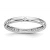 14k White Gold Polished Size 7 Bezel-set 1/10 carat Diamond Complete Eternity Band