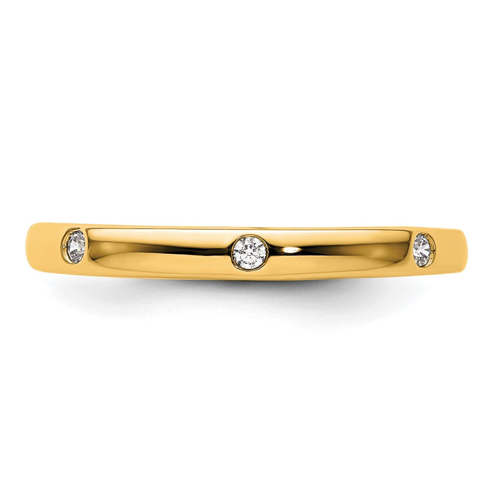14k Polished Size 8.5 Bezel-set 1/10 carat Diamond Complete Eternity Band