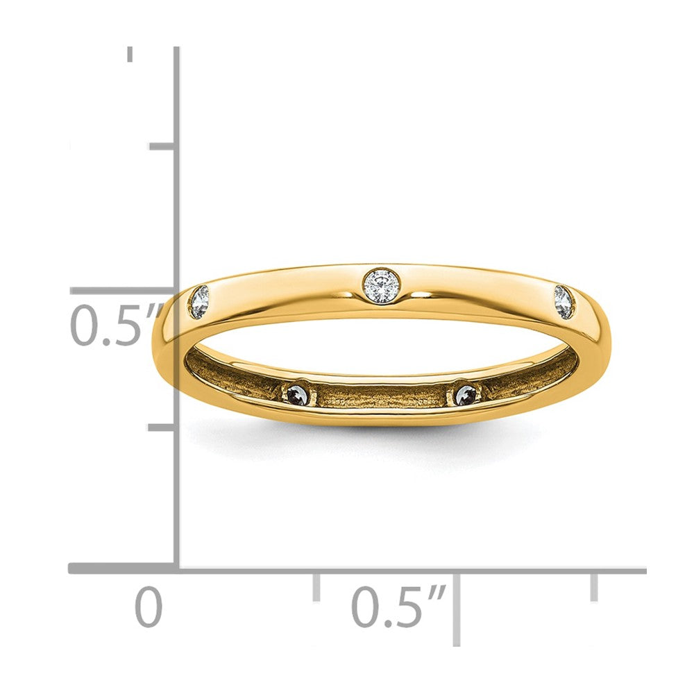 14k Polished Size 8.5 Bezel-set 1/10 carat Diamond Complete Eternity Band