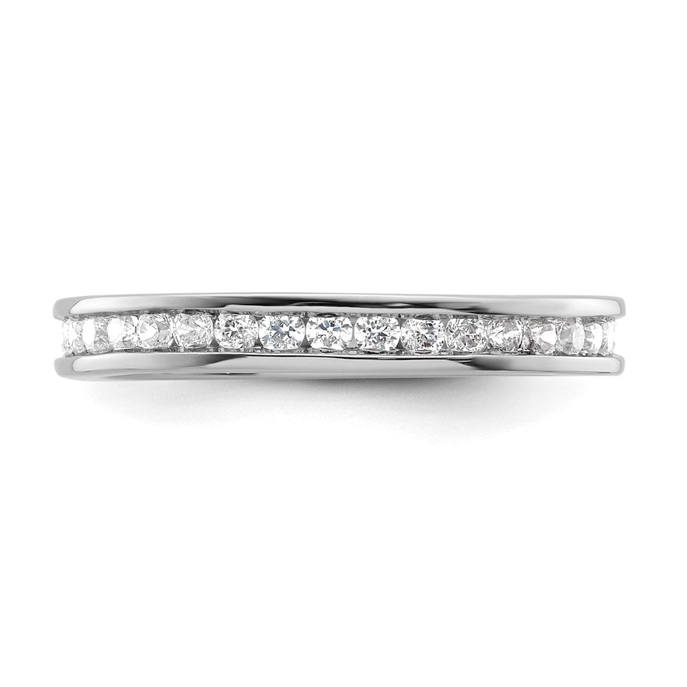 14k White Gold Polished Size 5 Channel-set 1/2 carat Diamond Complete Eternity Band