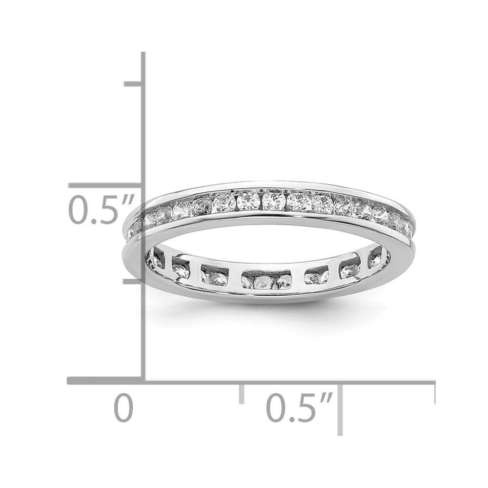 14k White Gold Polished Size 5.5 Channel-set 1/2 carat Diamond Complete Eternity Band