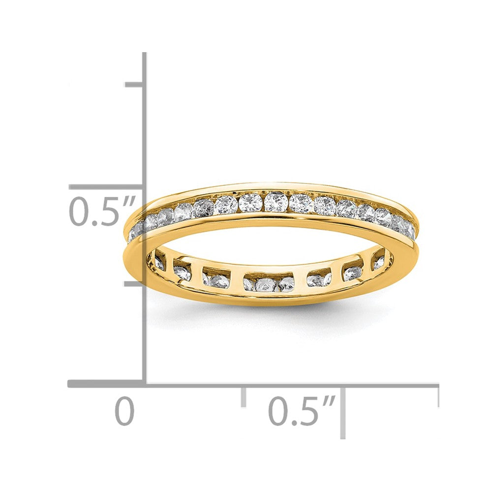 14k Polished Size 5 Channel-set 1/2 carat Diamond Complete Eternity Band
