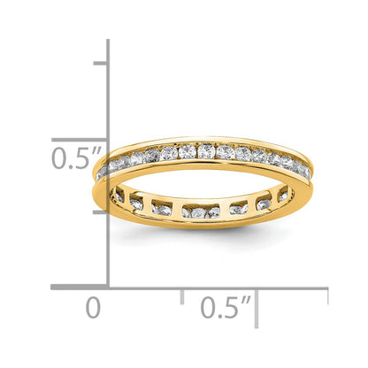 14k Polished Size 5 Channel-set 1/2 carat Diamond Complete Eternity Band