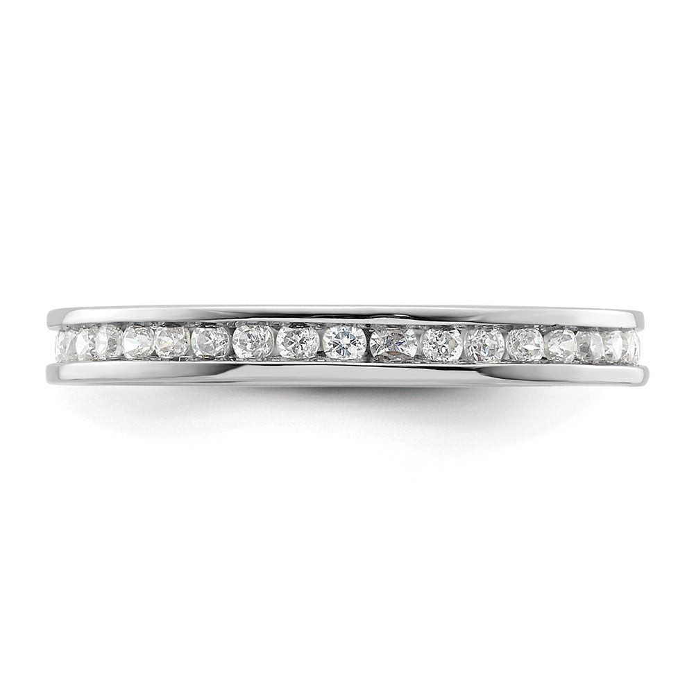 14k White Gold Polished Size 6 Channel-set 1/2 carat Diamond Complete Eternity Band