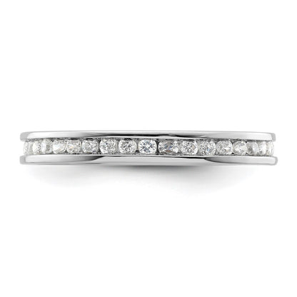 14k White Gold Polished Size 6.5 Channel-set 1/2 carat Diamond Complete Eternity Band