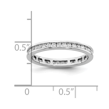 14k White Gold Polished Size 6 Channel-set 1/2 carat Diamond Complete Eternity Band