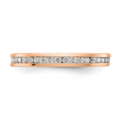 14k Rose Gold 1/2 carat Lab Grown Diamond VS/SI+ G+ Complete Channel Set Size 7 Eternity Band