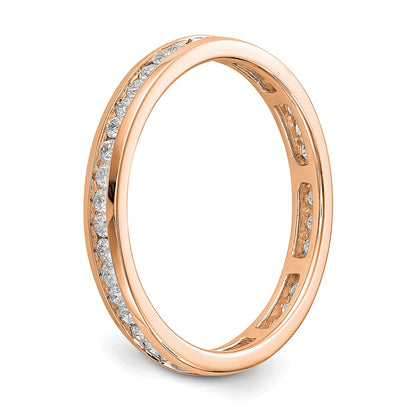 14k Rose Gold 1/2 carat Lab Grown Diamond VS/SI+ G+ Complete Channel Set Size 7 Eternity Band