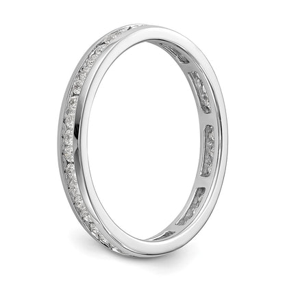 14k White Gold 1/2 carat Lab Grown Diamond VS/SI+ G+ Complete Channel Set Size 9 Eternity Band