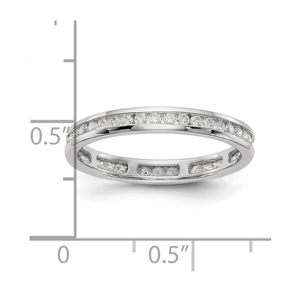 14k White Gold Polished Size 7.5 Channel-set 1/2 carat Diamond Complete Eternity Band