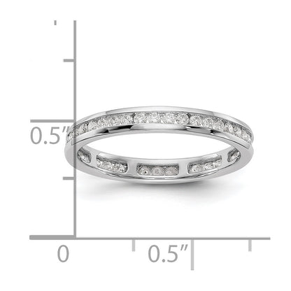 14k White Gold Polished Size 7.5 Channel-set 1/2 carat Diamond Complete Eternity Band