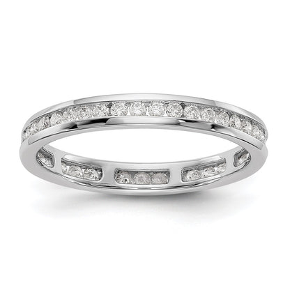 14k White Gold 1/2 carat Lab Grown Diamond VS/SI+ G+ Complete Channel Set Size 9 Eternity Band