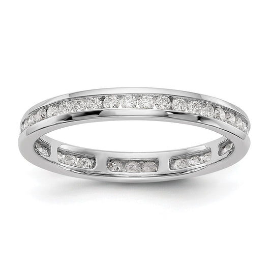 14k White Gold 1/2 carat Lab Grown Diamond VS/SI+ G+ Complete Channel Set Size 9 Eternity Band
