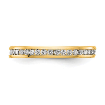 14k 1/2 carat Lab Grown Diamond VS/SI+ G+ Complete Channel Set Size 4 Eternity Band