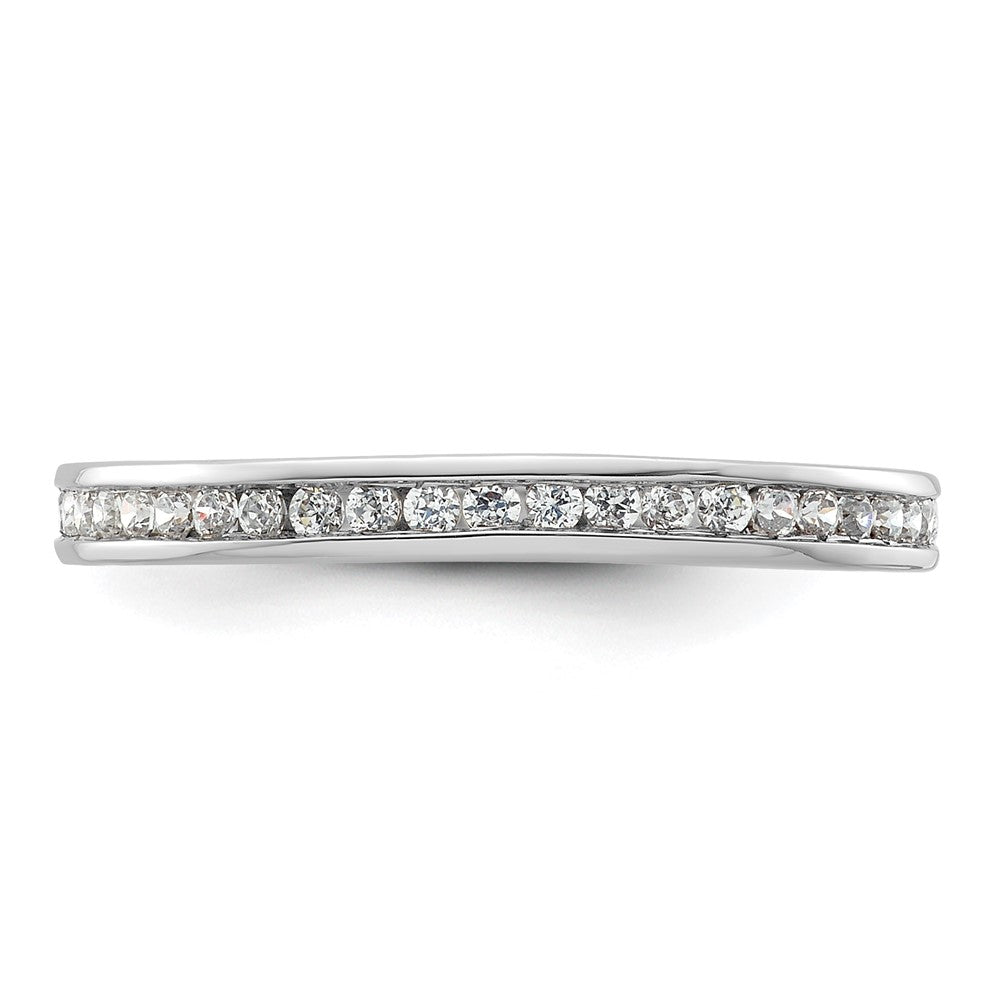 14k White Gold Polished Size 9 Channel-set 1/2 carat Diamond Complete Eternity Band