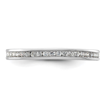 14k White Gold Polished Size 9 Channel-set 1/2 carat Diamond Complete Eternity Band