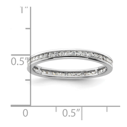 14k White Gold Polished Size 9 Channel-set 1/2 carat Diamond Complete Eternity Band