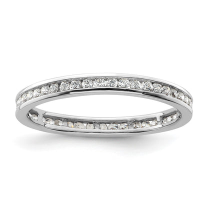 14k White Gold Polished Size 9 Channel-set 1/2 carat Diamond Complete Eternity Band