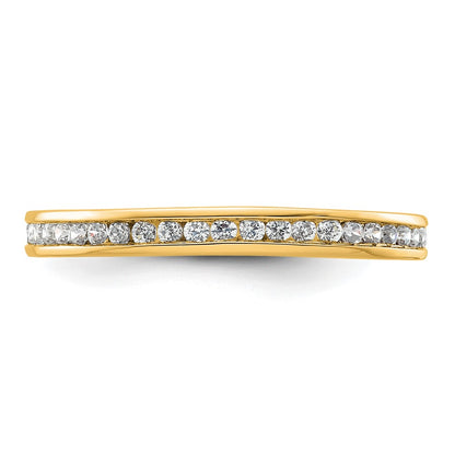 14k Polished Size 9 Channel-set 1/2 carat Diamond Complete Eternity Band