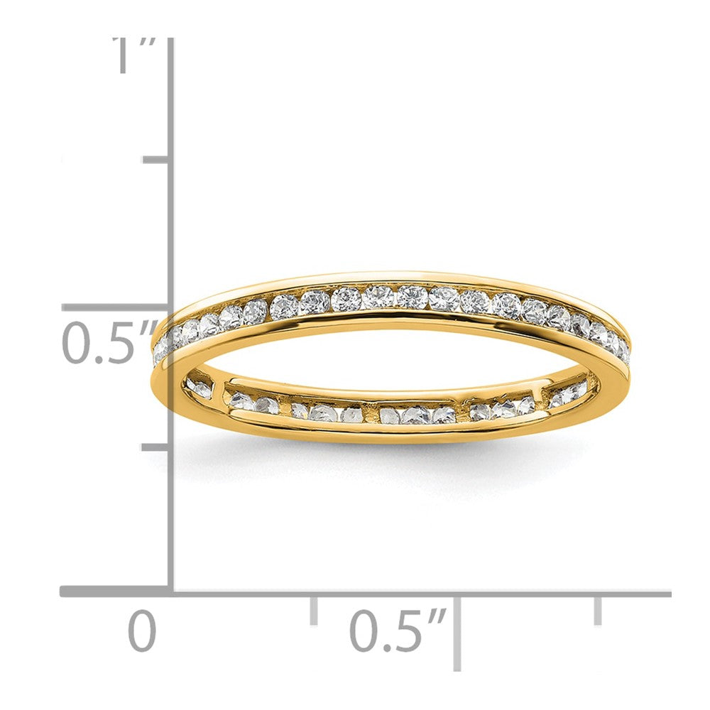 14k Polished Size 9 Channel-set 1/2 carat Diamond Complete Eternity Band