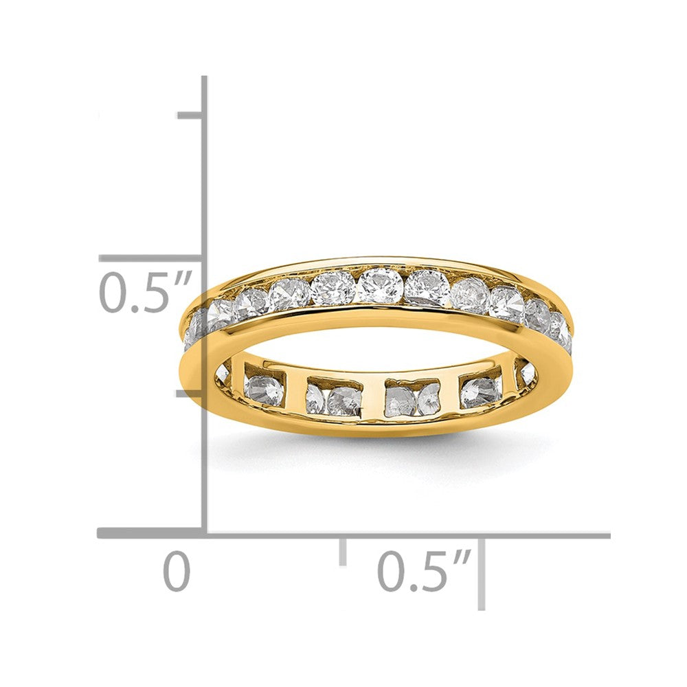 14k Polished Size 4.5 Channel-set 1 carat Diamond Complete Eternity Band