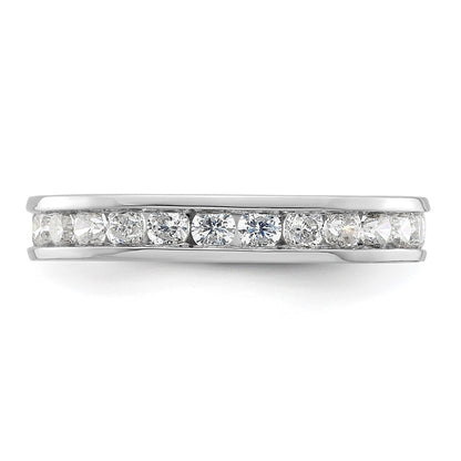 14k White Gold Polished Size 5.5 Channel-set 1 carat Diamond Complete Eternity Band