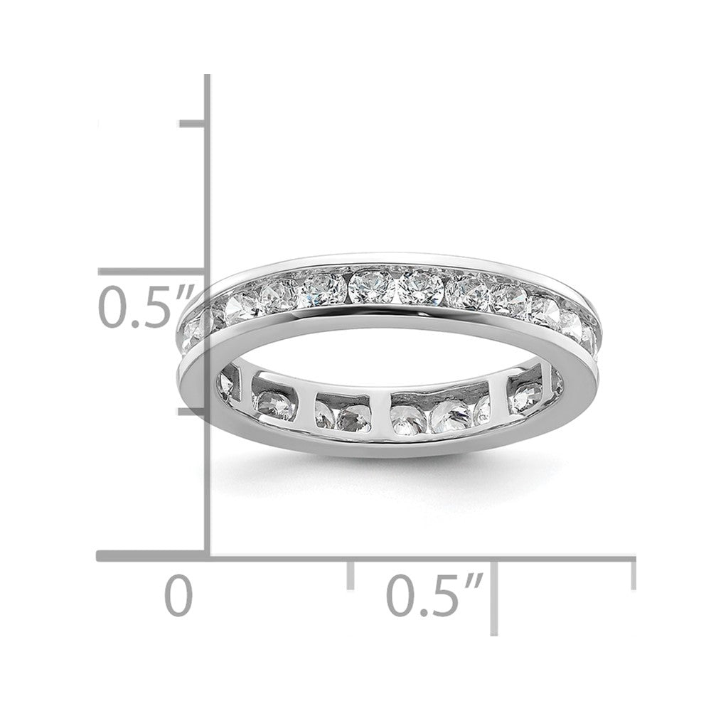 14k White Gold Polished Size 5.5 Channel-set 1 carat Diamond Complete Eternity Band
