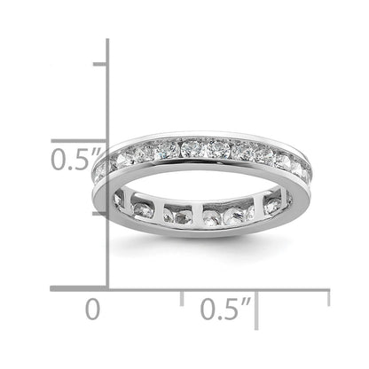 14k White Gold Polished Size 5.5 Channel-set 1 carat Diamond Complete Eternity Band