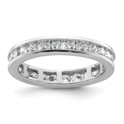 14k White Gold Polished Size 5.5 Channel-set 1 carat Diamond Complete Eternity Band