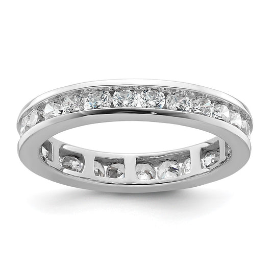 14k White Gold Polished Size 5.5 Channel-set 1 carat Diamond Complete Eternity Band