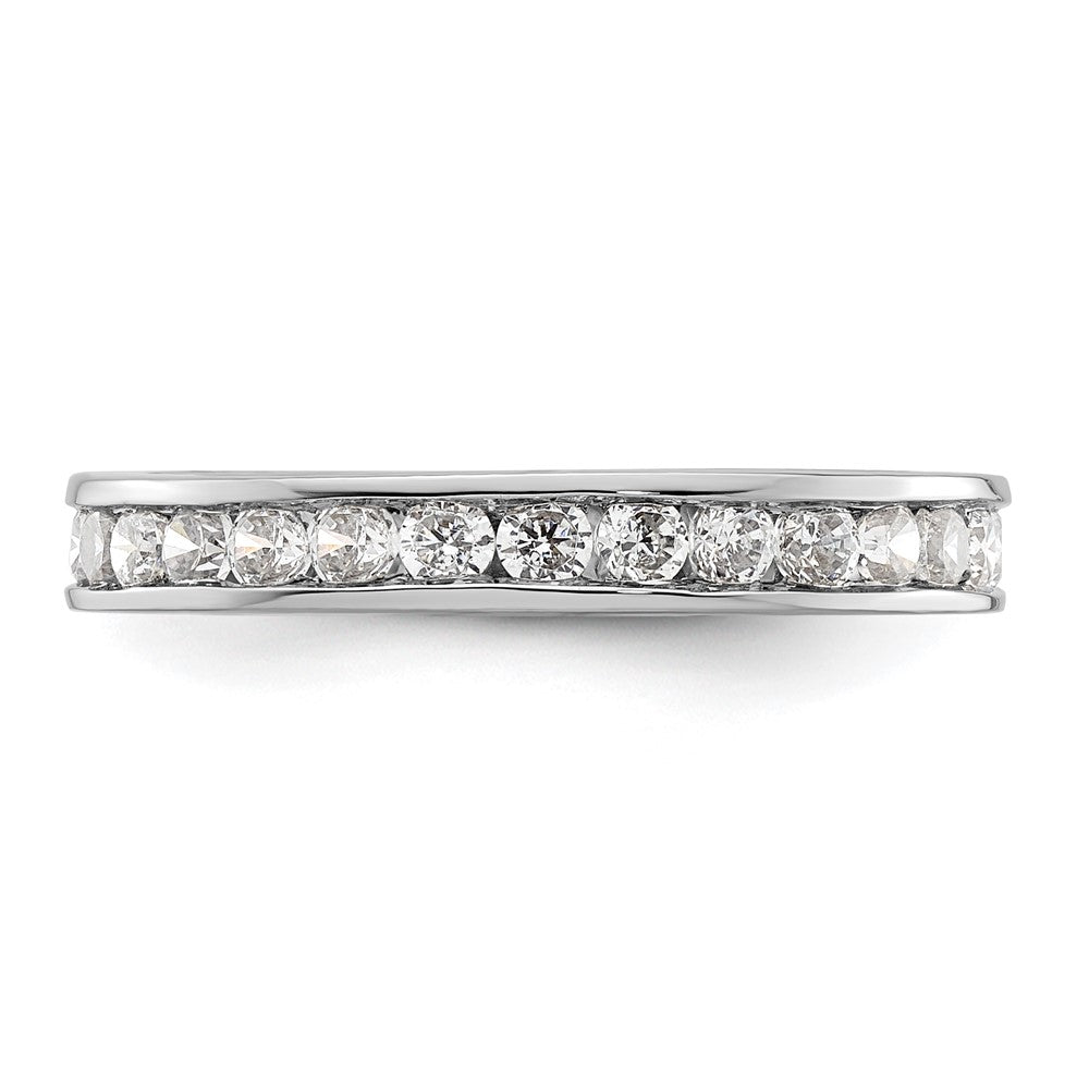 14k White Gold Polished Size 6 Channel-set 1 carat Diamond Complete Eternity Band