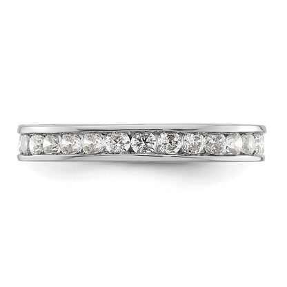 14k White Gold Polished Size 6 Channel-set 1 carat Diamond Complete Eternity Band